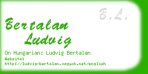 bertalan ludvig business card